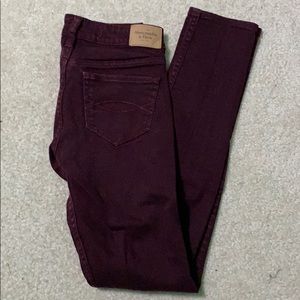 Abercrombie & Fitch burgundy jeans!